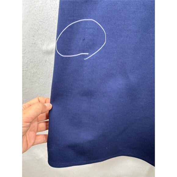 Banana Republic Cross back Ponte Midi Dress modest navy with pockets sz 14 - Picture 9 of 11